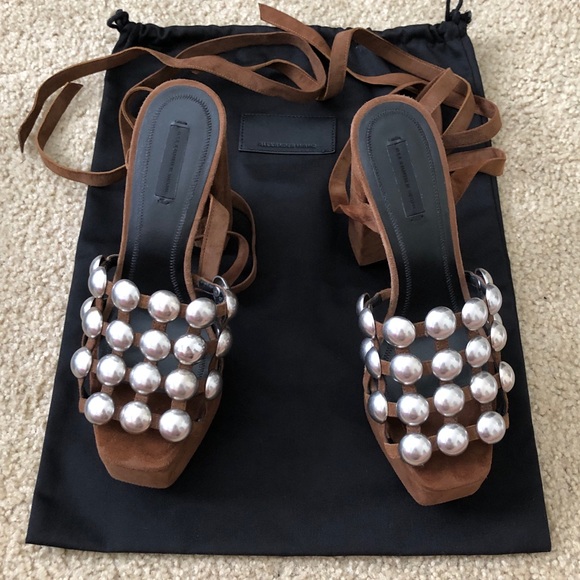 Alexander Wang Brown Suede Alys Platform Pumps - Picture 4 of 7